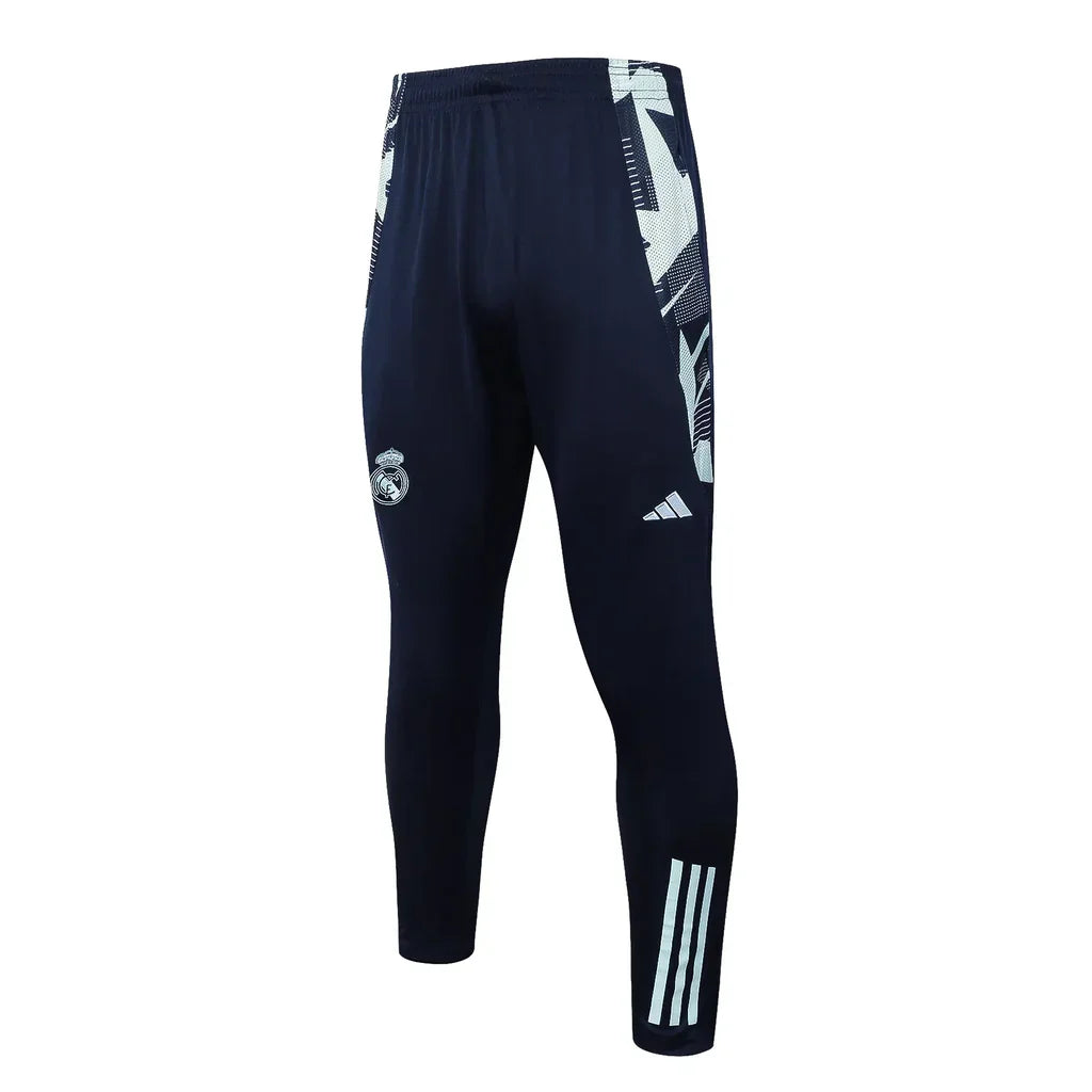 Conjunto Real Madrid ZĂper Curto Treino Azul Turquesa 2024/25
