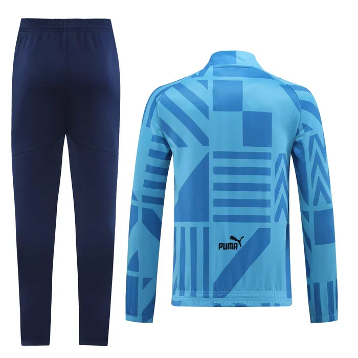 Conjunto Manchester City ZĂper Longo Azul