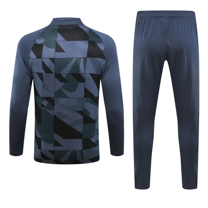 Conjunto Barcelona ZĂper Curto Azul Marinho