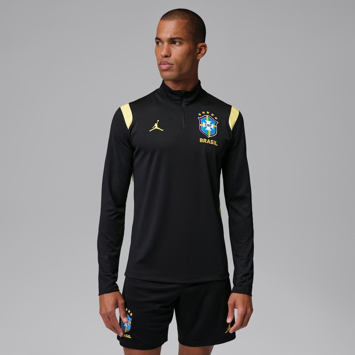 Camiseta Brasil Manga Longa Academy Pro 2026 Treino Masculina
