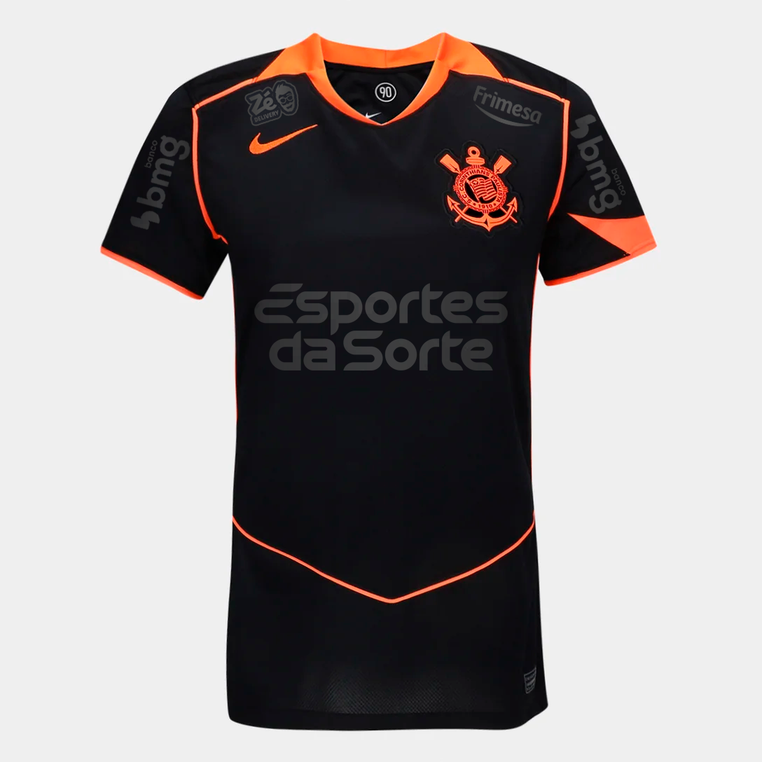 Camisa Feminina Corinthians 2025/26 III Torcedor Com Patrocínios