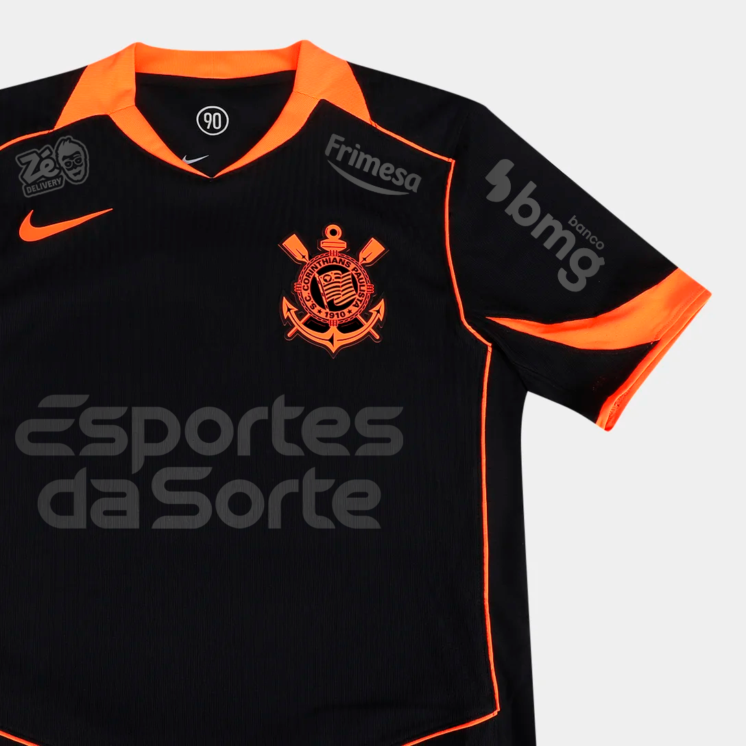 Camisa Corinthians 2025/26 III Jogador Com Patrocínios