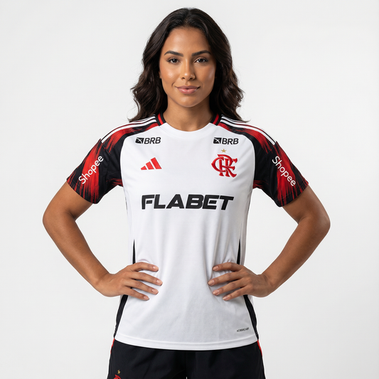 Camisa Feminina Flamengo 2025/26 II Torcedor Com Patrocínios