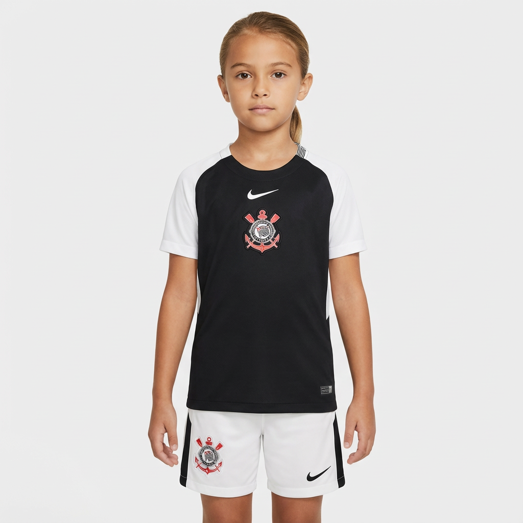 Conjunto Infantil Feminino Corinthians 2025/26 II