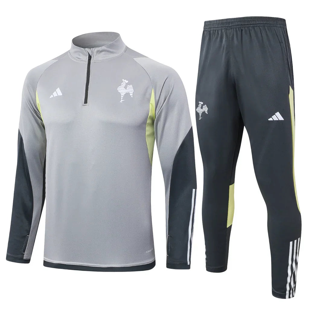 Conjunto Atlético MG Zíper Curto Treino Cinza Claro