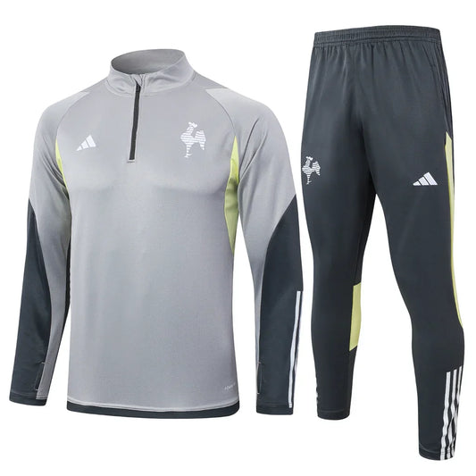 Conjunto Atlético MG Zíper Curto Treino Cinza Claro