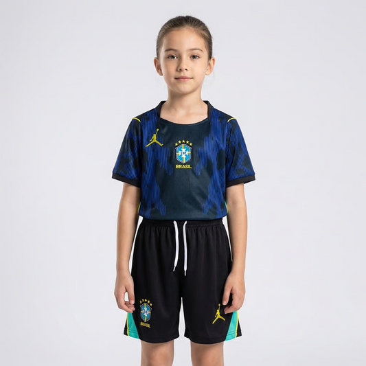 Conjunto Infantil Feminino Brasil 2026 Copa do Mundo II Torcedor