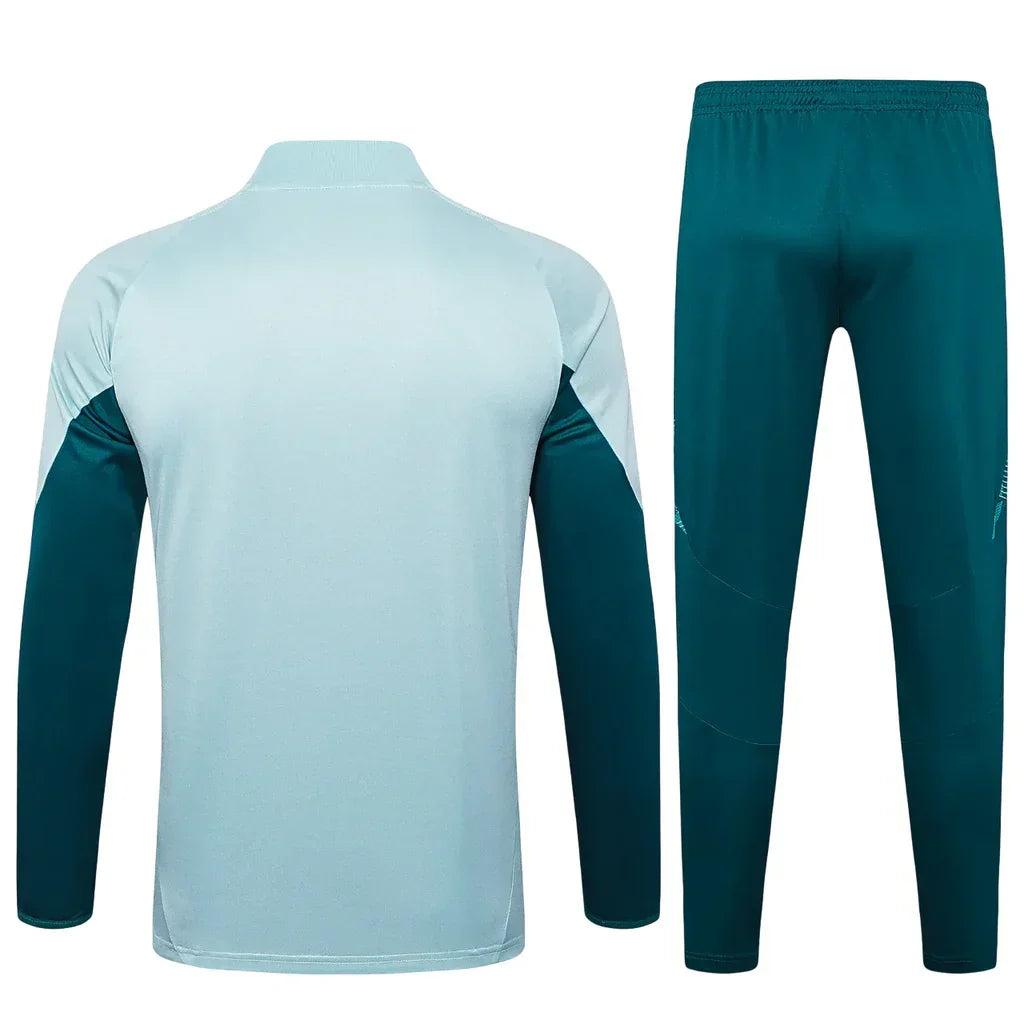 Conjunto Cruzeiro Ziper Curto Treino Azul Claro