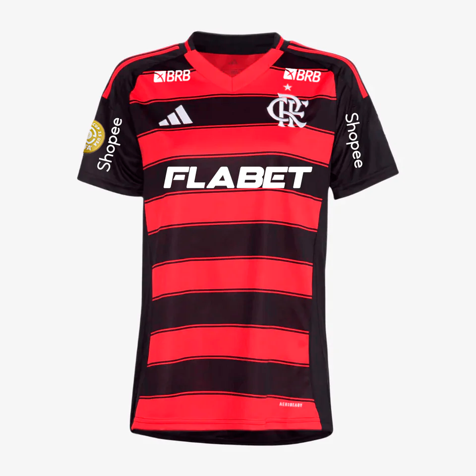 Camisa Feminina Flamengo 2025/26 I Torcedor Com Patrocínios