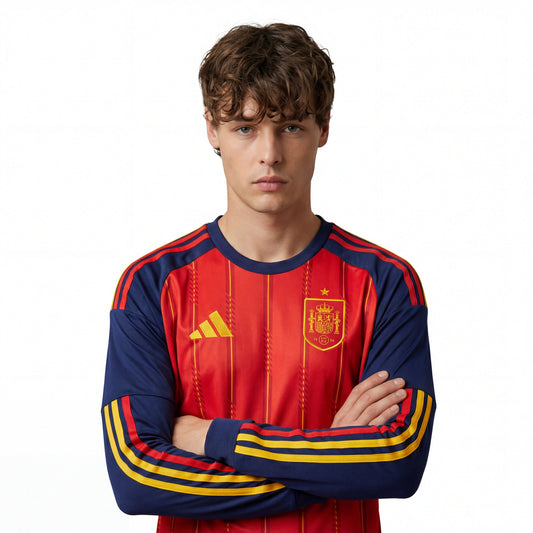 Camisa Espanha 2026 I Manga Longa Copa do Mundo | Torcedor Shop