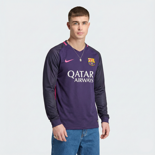 Camisa Retrô Barcelona 2016/17 I Manga Longa | Torcedor Shop