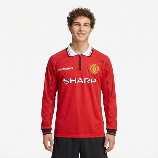 Camisa Retrô Manchester United 1998/99 I Manga Longa | Torcedor Shop