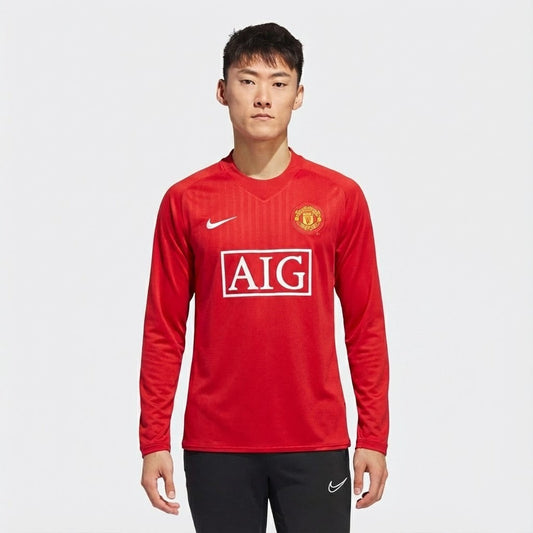 Camisa Retrô Manchester United 2007/08 I Manga Longa | Torcedor Shop