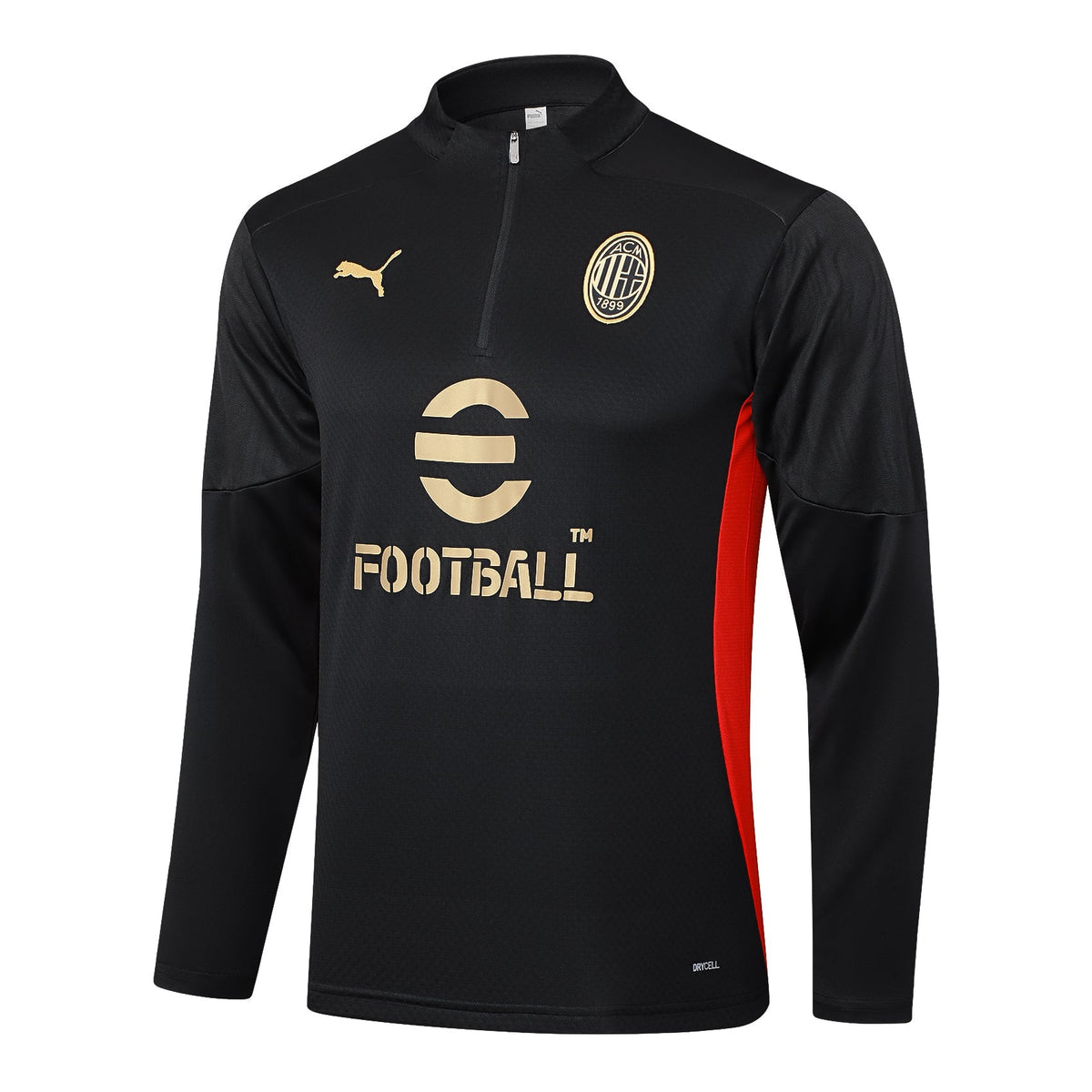 Conjunto AC Milan Zíper Curto Treino Preto - foto 3 | Torcedor Shop