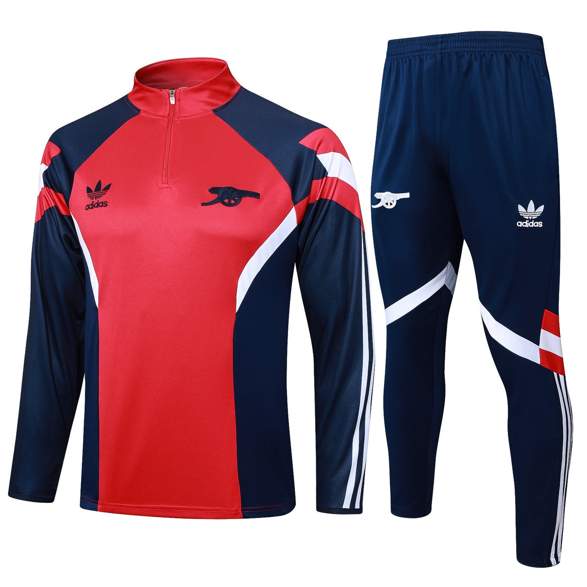 Conjunto Arsenal Zíper Curto Vermelho e Azul | Torcedor Shop