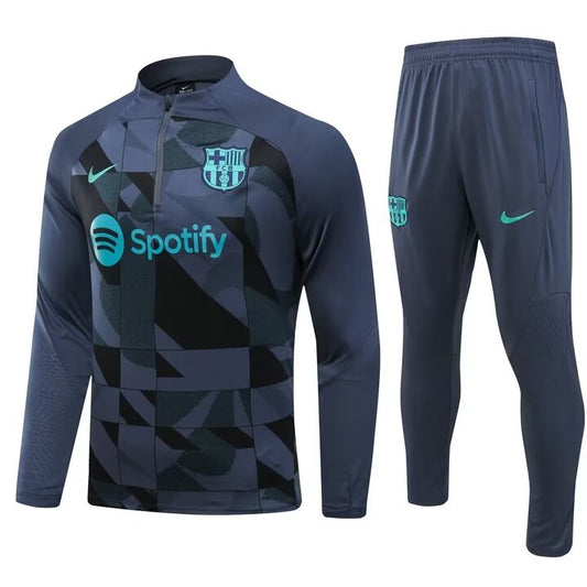 Conjunto Barcelona Zíper Curto Azul Marinho | Torcedor Shop
