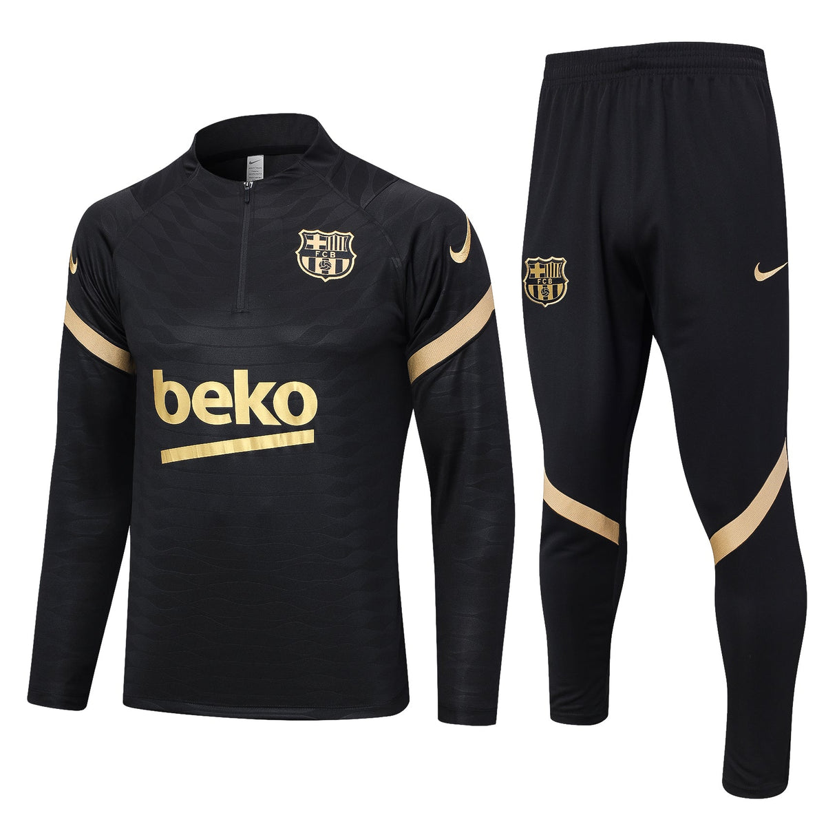 Conjunto Barcelona Ziper Curto Preto | Torcedor Shop