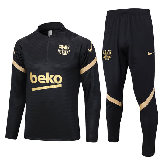 Conjunto Barcelona Ziper Curto Preto | Torcedor Shop