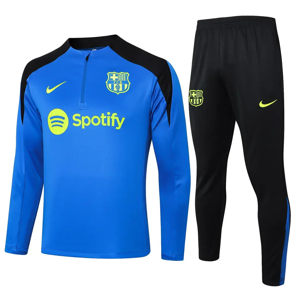 Conjunto Barcelona Zíper Curto Treino Azul 2024/25 | Torcedor Shop