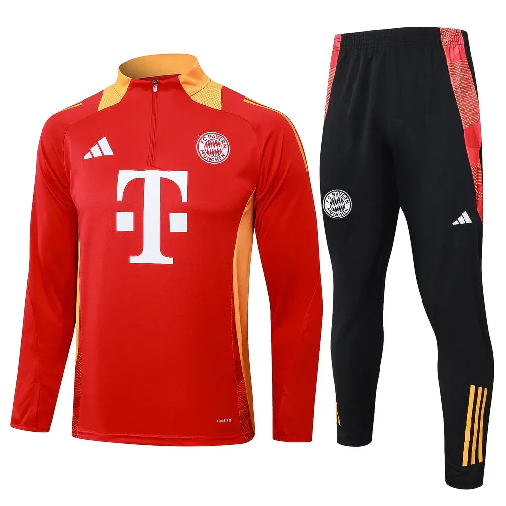 Conjunto Bayern de Munique Zíper Curto Treino Vermelho 2024/25 | Torcedor Shop