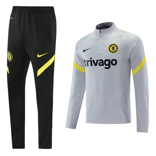 Conjunto Chelsea Zíper Curto Cinza | Torcedor Shop