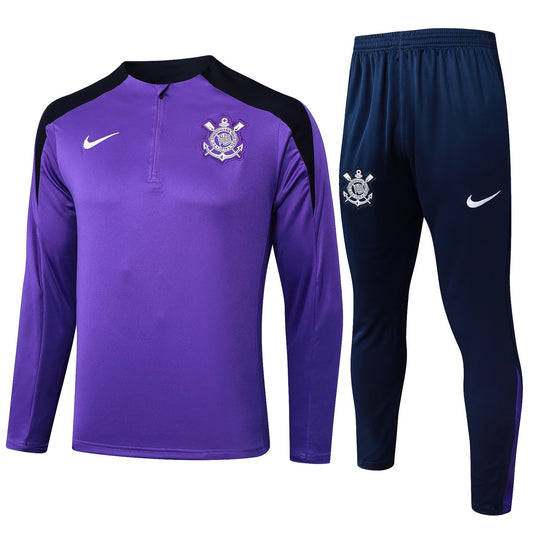 Conjunto Corinthians Zíper Curto Treino Roxo 2024/25 | Torcedor Shop