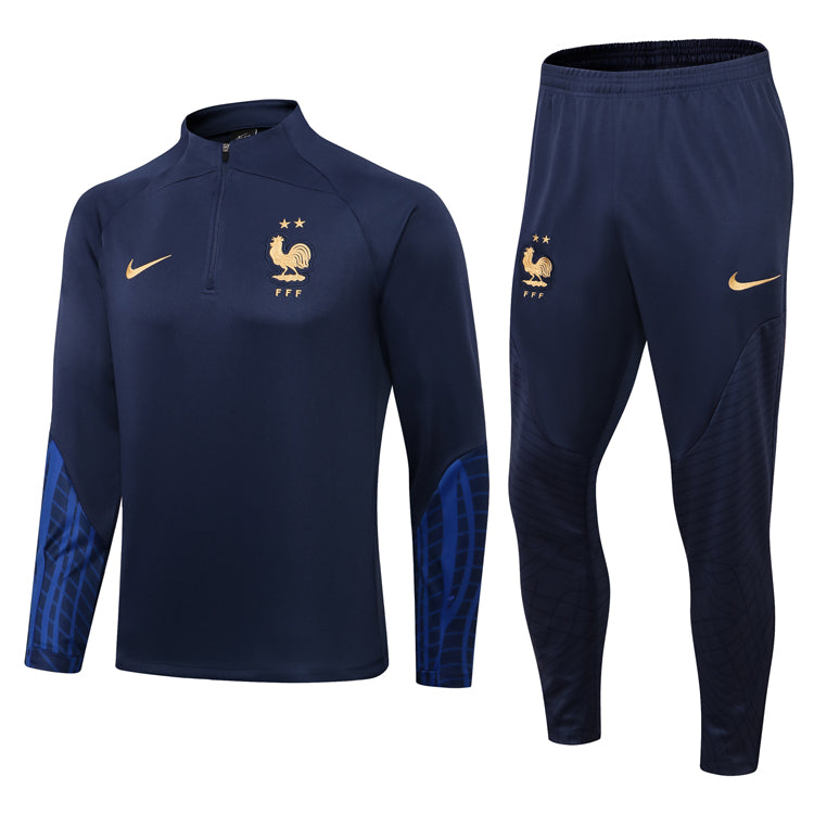 Conjunto França Ziper Curto Azul | Torcedor Shop