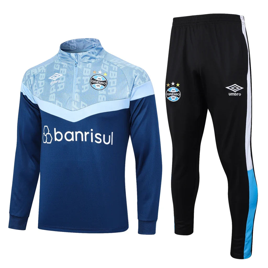 Conjunto Grêmio Zíper Curto 2023/24 - Azul Escuro | Torcedor Shop