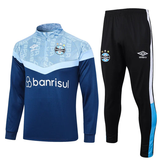 Conjunto Grêmio Zíper Curto 2023/24 - Azul Escuro | Torcedor Shop