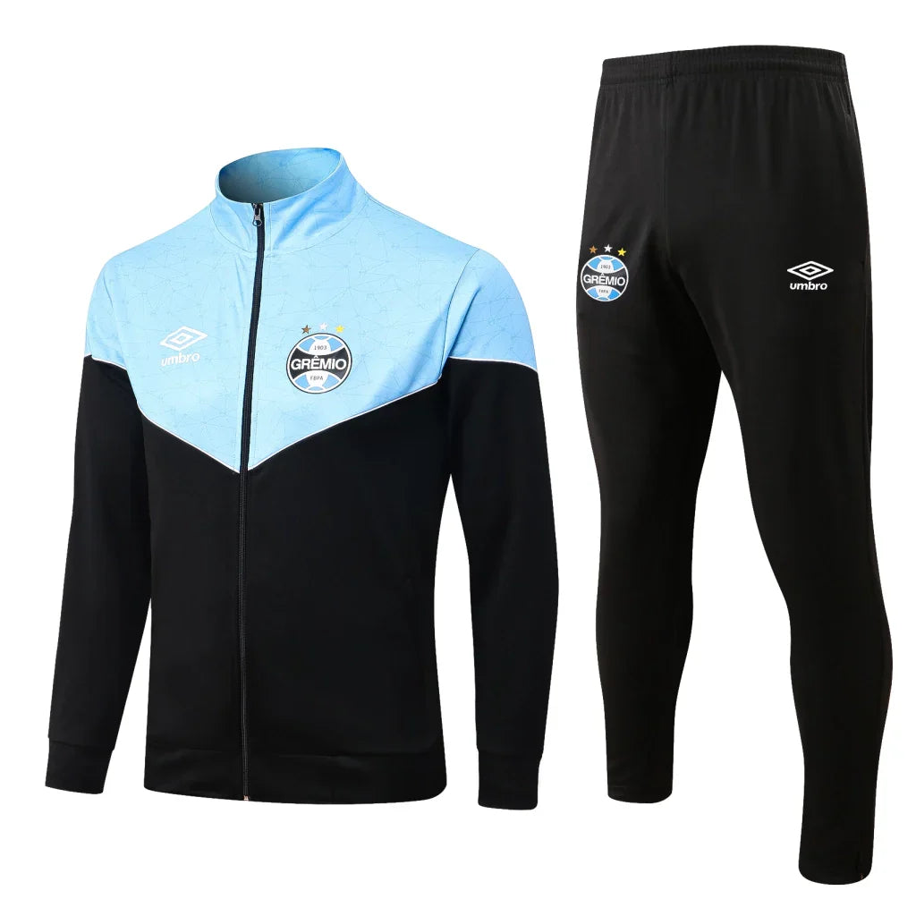 Conjunto Grêmio Zíper Longo 2022/23 - Preto e Azul | Torcedor Shop