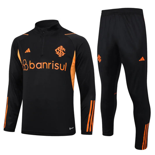 Conjunto Internacional Zíper Curto 2023/24 - Preto e Laranja | Torcedor Shop