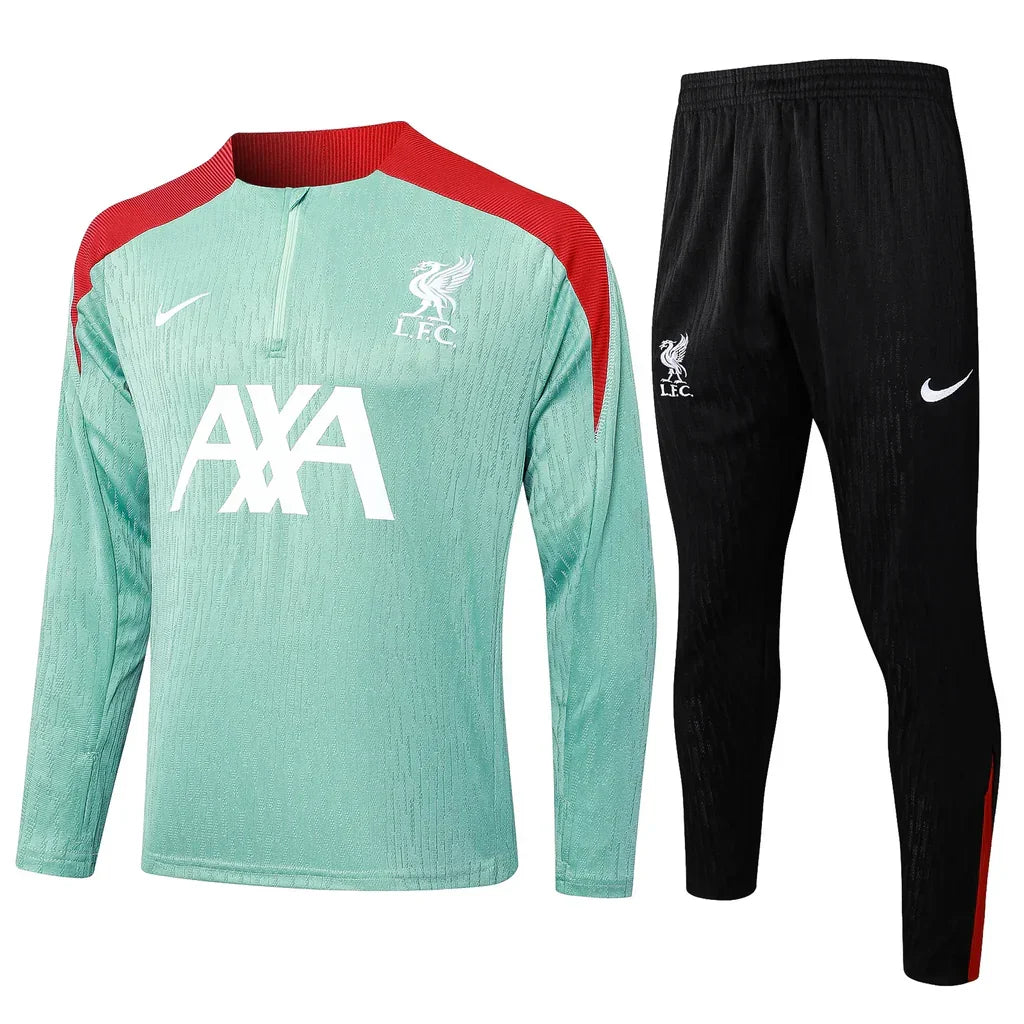 Conjunto Liverpool Zíper Curto Treino Verde Água 2024/25 | Torcedor Shop