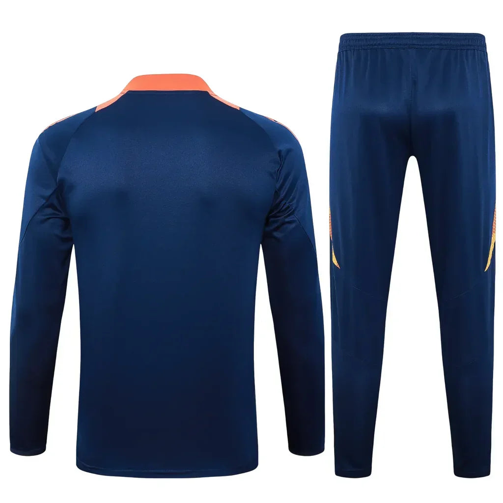Conjunto Manchester United Zíper Curto Treino Azul 2024/25 - foto 2 | Torcedor Shop
