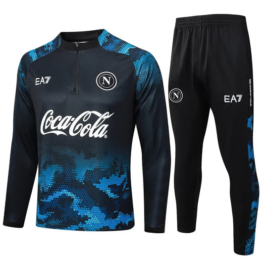 Conjunto Napoli Zíper Curto Treino Preto 2024/25 | Torcedor Shop