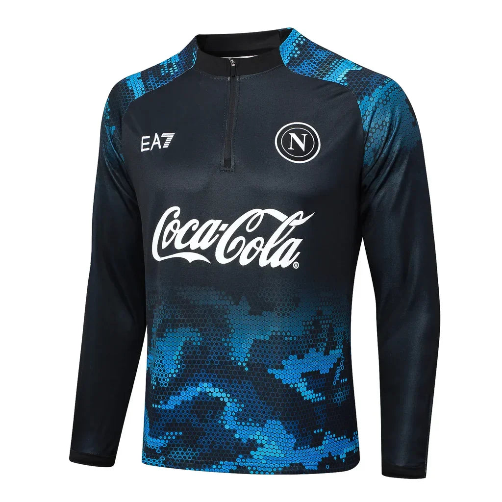 Conjunto Napoli Zíper Curto Treino Preto 2024/25 - foto 3 | Torcedor Shop