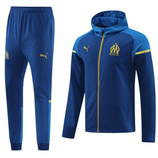 Conjunto Olympique de Marseille Zíper Longo Azul | Torcedor Shop
