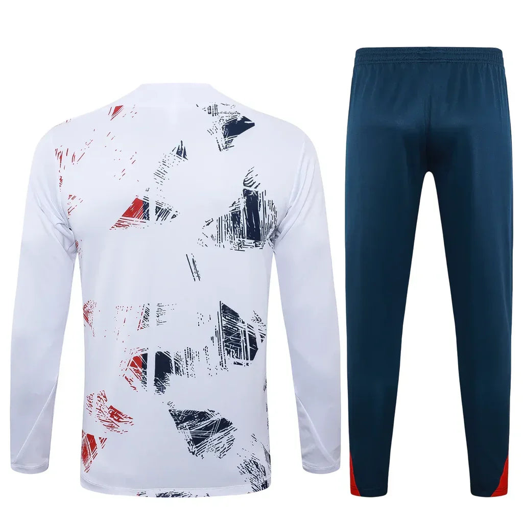 Conjunto Paris Saint Germain Ziper Curto Treino Branco e Azul - foto 2 | Torcedor Shop