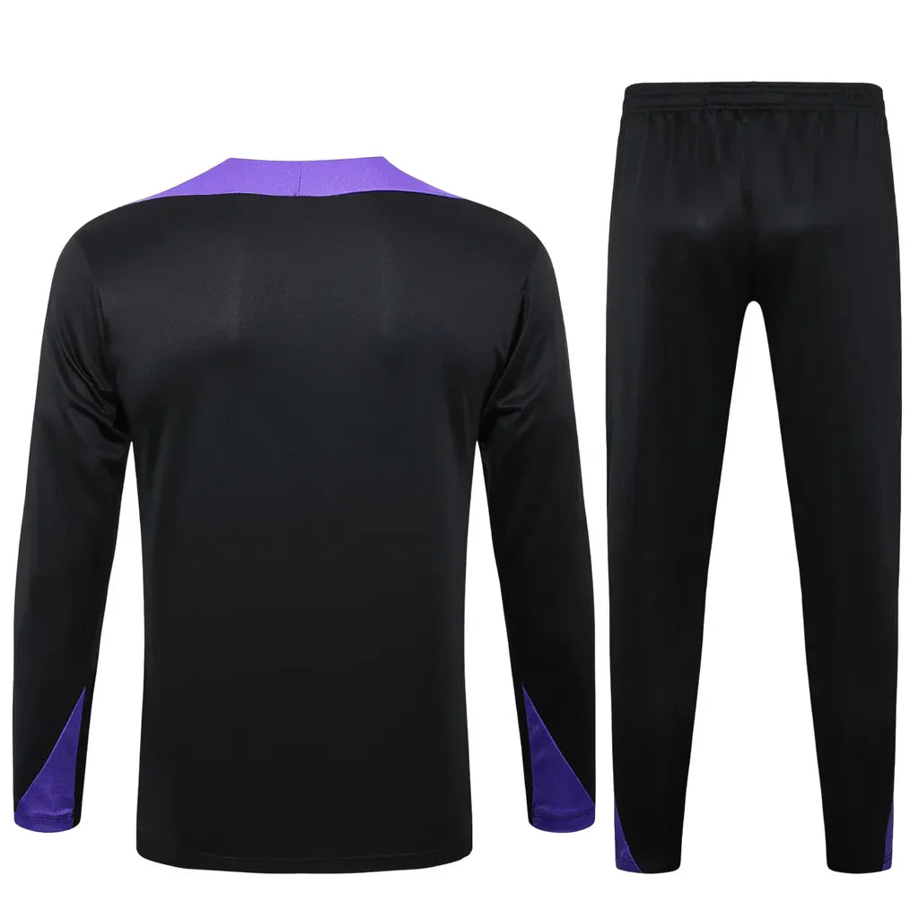 Conjunto Paris Saint Germain Zíper Curto Treino Preto e Roxo 2024/25 - foto 2 | Torcedor Shop