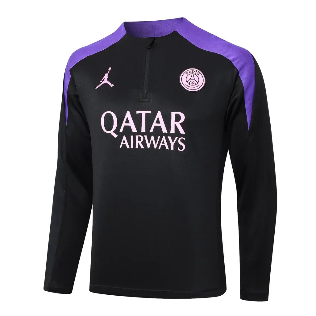 Conjunto Paris Saint Germain Zíper Curto Treino Preto e Roxo 2024/25 - foto 3 | Torcedor Shop