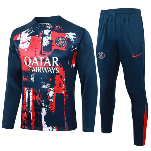 Conjunto Paris Saint Germain Zíper Curto Treino Vermelho e Azul 2024/25 | Torcedor Shop
