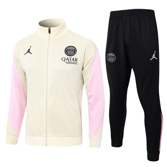 Conjunto Paris Saint Germain Zíper Longo Bege | Torcedor Shop