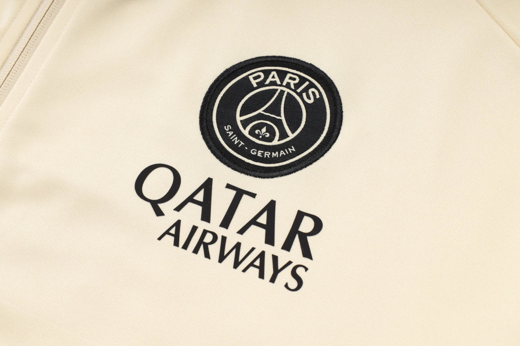 Conjunto Paris Saint Germain Zíper Longo Bege - foto 2 | Torcedor Shop