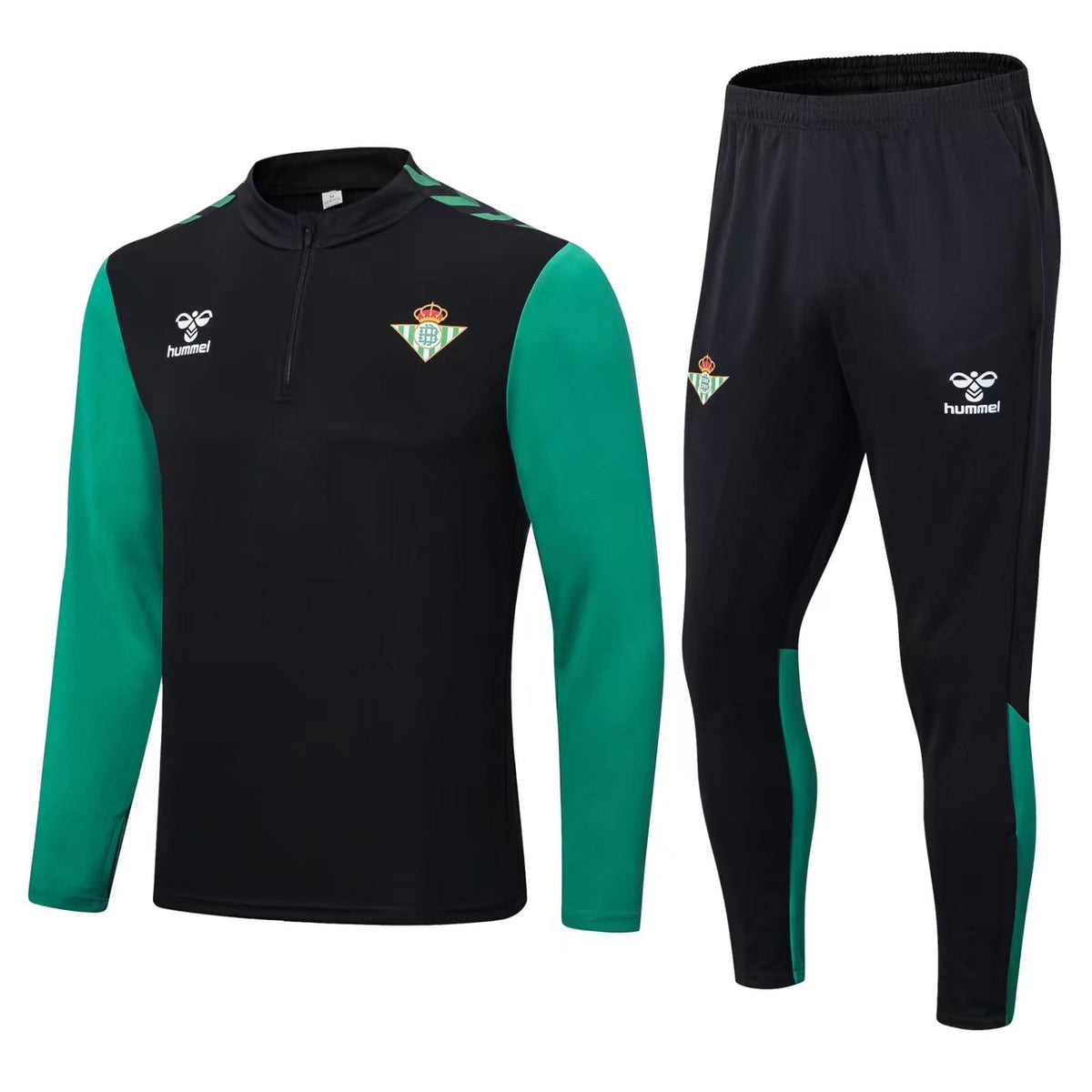 Conjunto Real Betis Zíper Curto Preto e Verde | Torcedor Shop