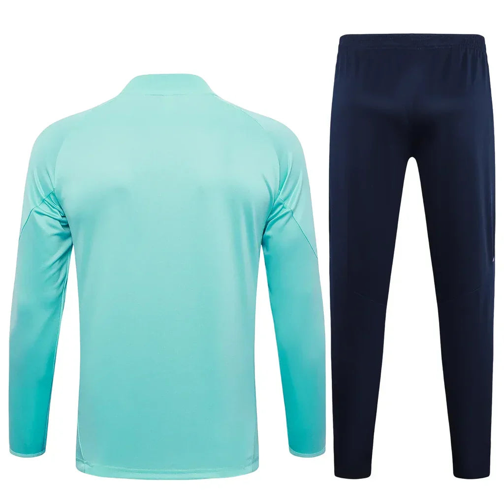Conjunto Real Madrid Zíper Curto Treino Azul Turquesa 2024/25 - foto 2 | Torcedor Shop