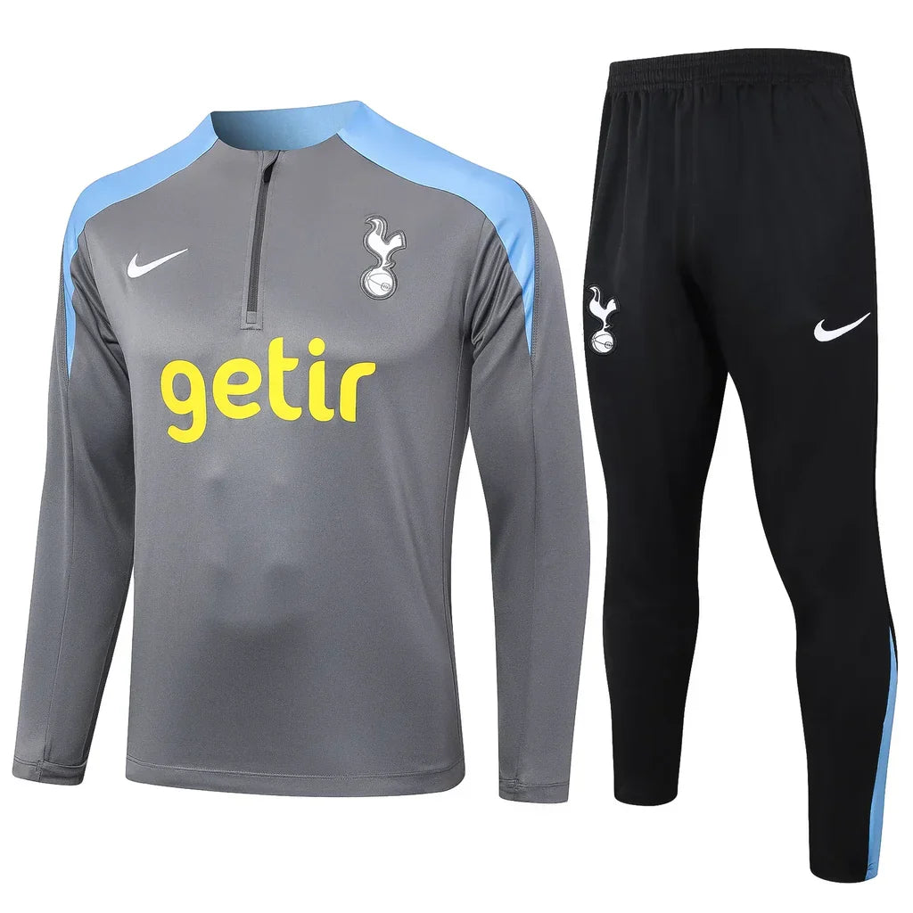 Conjunto Tottenham Zíper Curto Treino Cinza 2024/25 | Torcedor Shop