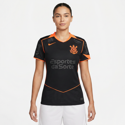 Camisa Feminina Corinthians 2025/26 III Torcedor Com Patrocínios