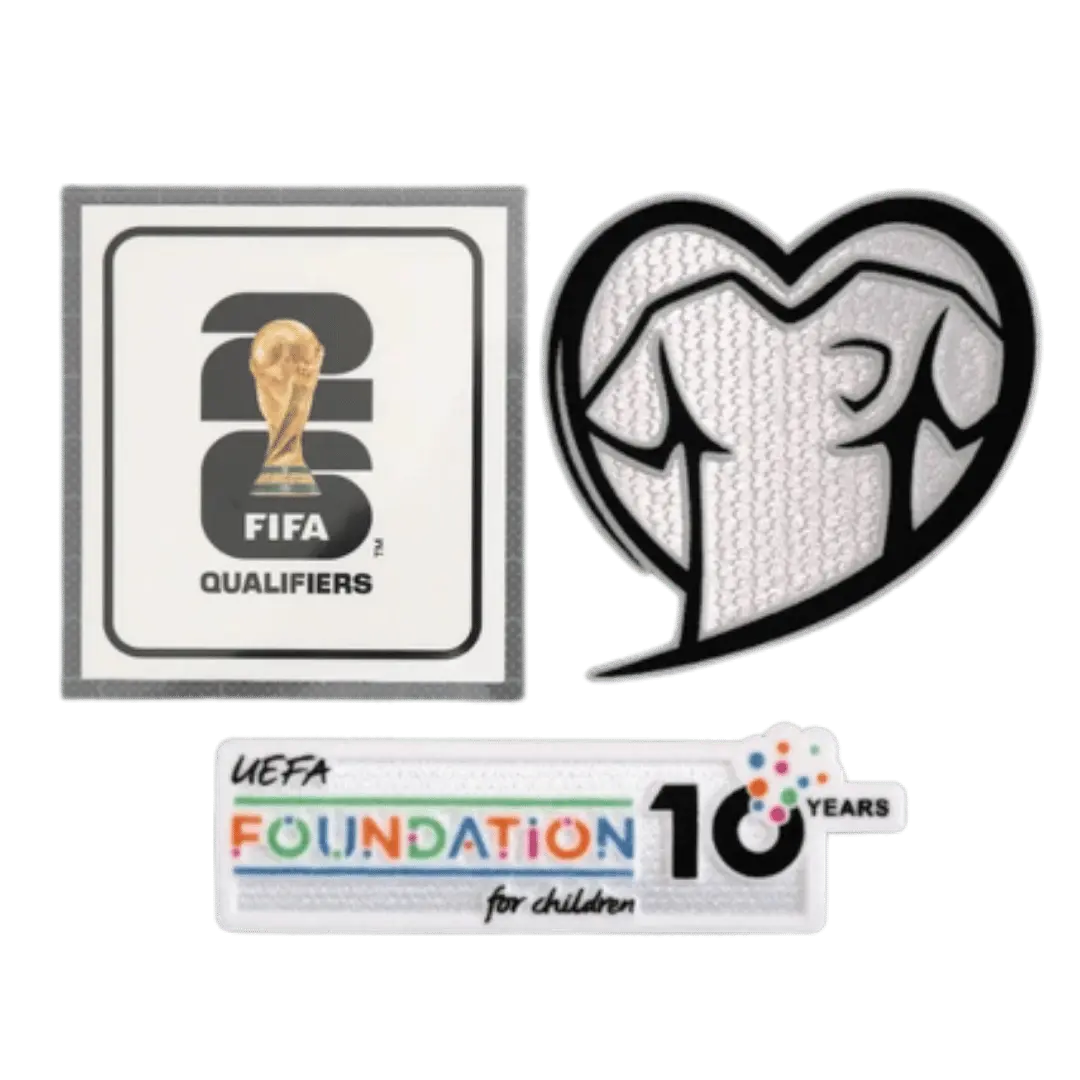 Kit Patches Copa do Mundo 2026 Qualifiers Play With Heart & FOUNDATION | Torcedor Shop